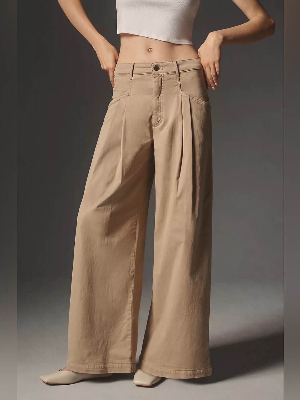 Maeve Colette Oversized Wide-Leg Chino Pants 4